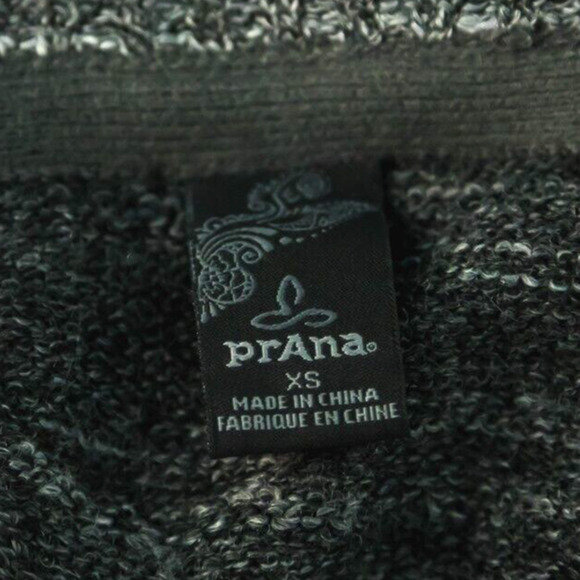 Prana Size XS Julien Gray V Neck Split Open Back Long Sleeve Wool Blend Sweater - Picture 5 of 7